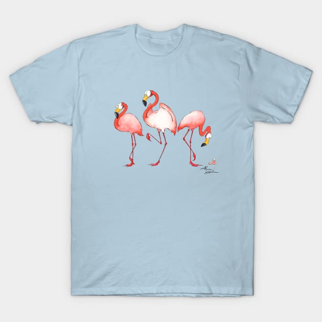 Flamingos T-Shirt by Alyona Shilina